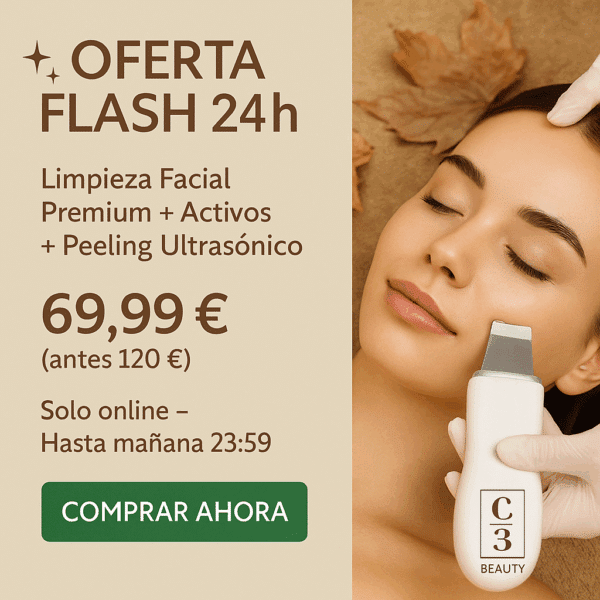 Oferta flash limpieza facial premium con peeling ultrasónico en Castellón – C3 Beauty
